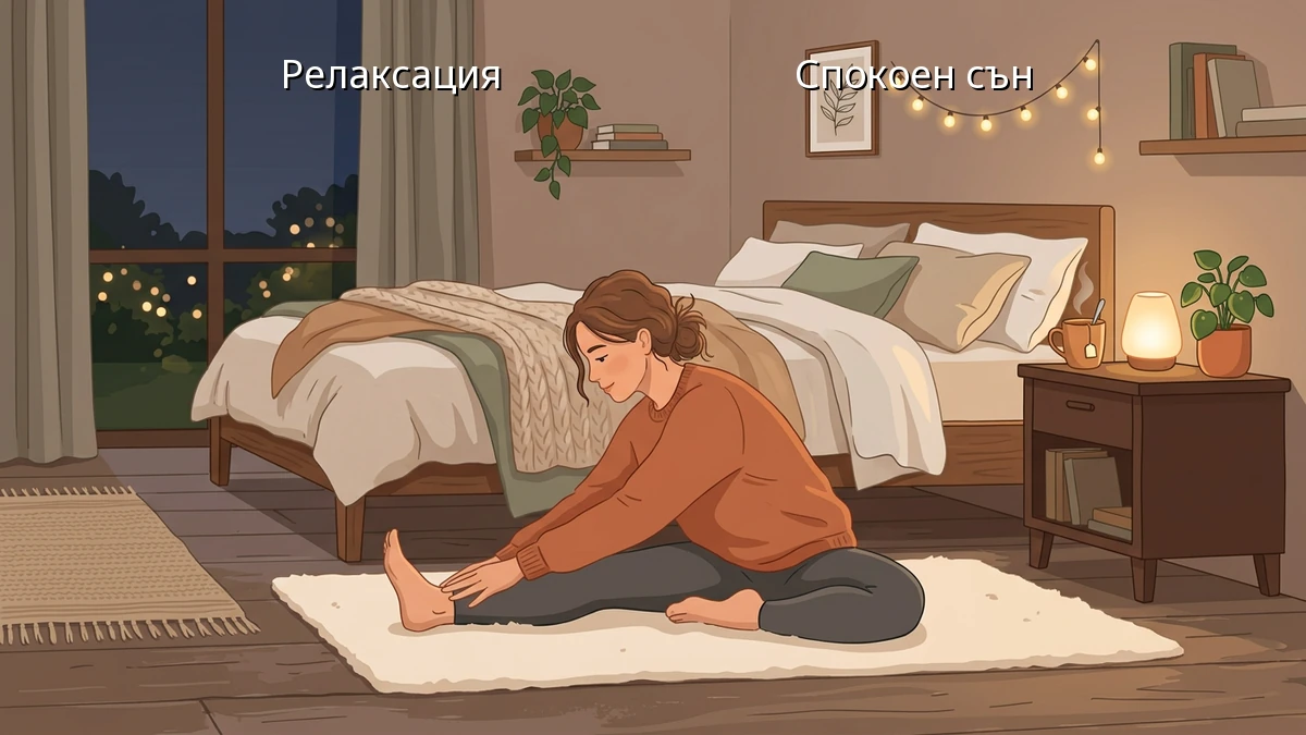 Вечерна йога за по-добър сън у дома